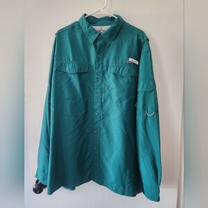 Habit Vented Fishing Shirt Men's Size XL Blue Long Sleeve Button Up UPF 40+